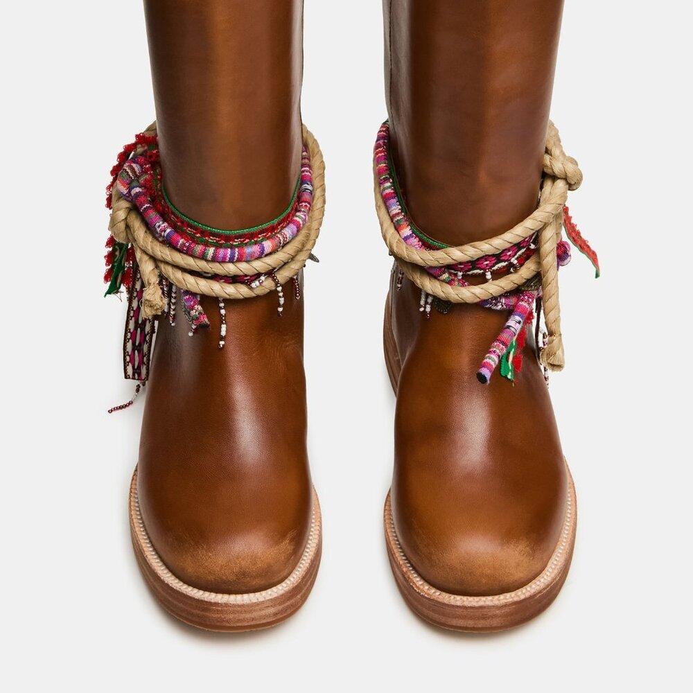 New Womens sz 9 Steve Madden Origin Tan Leather boots $300 msrp fashion - Picture 2 of 6
